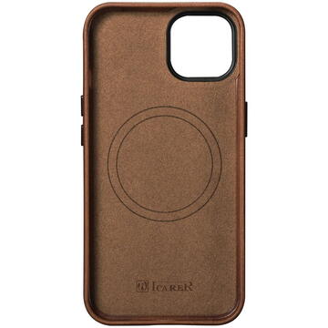 Husa iCarer Oil Wax Premium Leather Case iPhone 14 Plus Magnetic Leather Case with MagSafe Brown (WMI14220703-RB)