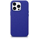 Husa iCarer Litchi Premium Leather Case iPhone 14 Pro Magnetic Leather Case with MagSafe Dark Blue (WMI14220710-DB)