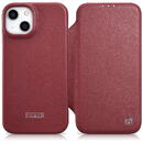 Husa iCarer CE Premium Leather Folio Case iPhone 14 magnetic flip case MagSafe red (WMI14220713-RD)