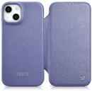 Husa iCarer CE Premium Leather Folio Case iPhone 14 Magnetic Flip Leather Folio Case MagSafe Light Purple (WMI14220713-LP)