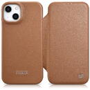 Husa iCarer CE Premium Leather Folio Case iPhone 14 Plus Magnetic Flip Leather Folio Case MagSafe Brown (WMI14220715-BN)