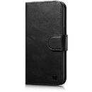 Husa iCarer Oil Wax Wallet Case 2in1 Cover iPhone 14 Pro Leather Flip Cover Anti-RFID black (WMI14220722-BK)