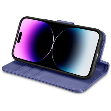 Husa iCarer Wallet Case 2in1 Cover iPhone 14 Pro Anti-RFID Leather Flip Case Light Purple (WMI14220726-LP)