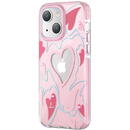 Husa Kingxbar Heart Star Series case for iPhone 14 Plus pink heart case