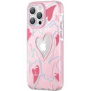 Husa Kingxbar Heart Star Series case for iPhone 14 Pro Max pink heart case