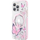 Husa Kingxbar Butterfly Series magnetic case for iPhone 14 MagSafe case with butterflies pink