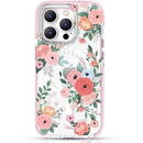 Husa Kingxbar Flora Series magnetic case for iPhone 14 Pro MagSafe decorated with rose flowers print