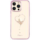 Husa Kingxbar Wish Series case for iPhone 14 decorated with pink crystals