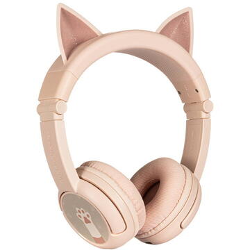 BuddyPhones kids headphones wireless Play Ears Plus cat (Pink)