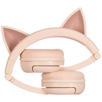 BuddyPhones kids headphones wireless Play Ears Plus cat (Pink)