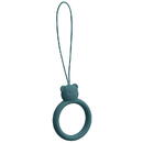 Hurtel A silicone lanyard for a phone bear ring on a finger green