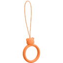 Hurtel A silicone lanyard for a phone bear ring on a finger orange