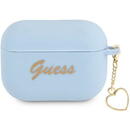 Guess GUAPLSCHSB AirPods Pro cover blue/blue Silicone Charm Heart Collection