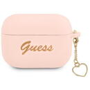Guess GUAPLSCHSP AirPods Pro cover pink/pink Silicone Charm Heart Collection