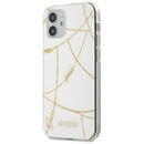 Husa Guess GUHCP12SPCUCHWH iPhone 12 mini 5.4&quot; white/white hardcase Gold Chain Collection