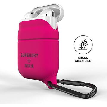 Husa SuperDry AirPods Cover Waterproof różowy /pink