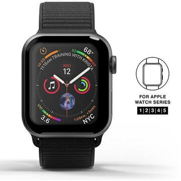 Husa SuperDry Watchband Apple Watch 38/40/41 mm Nylon Weave Negru/black 41673