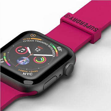 Husa SuperDry Watchband Apple Watch 38/40/41 mm Silicone różowy/pink 41679