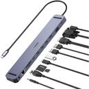 Choetech docking station multifunctional adapter HUB USB Typ C 11in1 100W PD gray (HUB-M20)