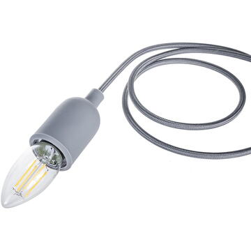 MACLEAN Bec cu filament LED E27, 4W, 230V, WW alb cald 3000K 470lm, luminadecorativa retro Edison C35, MCE264