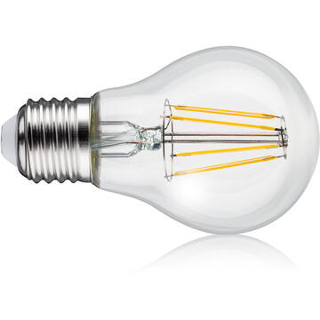MACLEAN Bec cu filament LED E27, 4W, 230V, WW alb cald 3000K, 470lm, decorativ retro Edison A60, MCE266