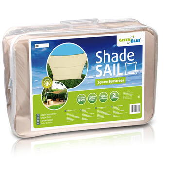Garden Sail GreenBlue UV Shade Poliester 5m Square Crem Water Repellent Suprafață GB505