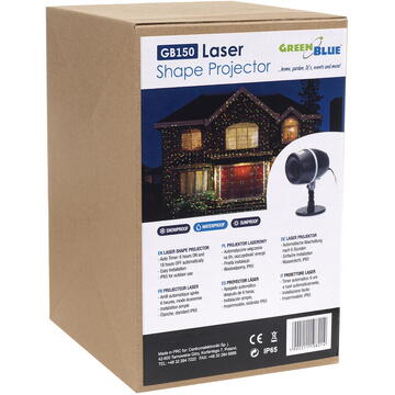 Proiector laser GreenBlue GB150 de Crăciun pentru exterior