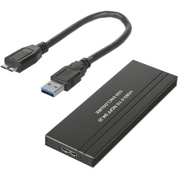 HDD Rack Maclean SSD M.2, NGFF, carcasă USB 3.0, dimensiuni 2230/2240/2260/2280, carcasă din aluminiu, MCE582