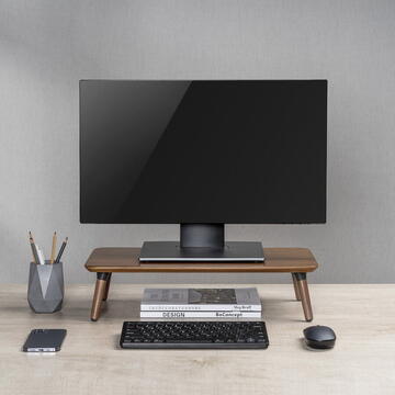 Accesorii birotica MACLEAN Suport monitor / laptop din lemn , (500x240x120mm), nuc negru, max. 20 kg, MC-930