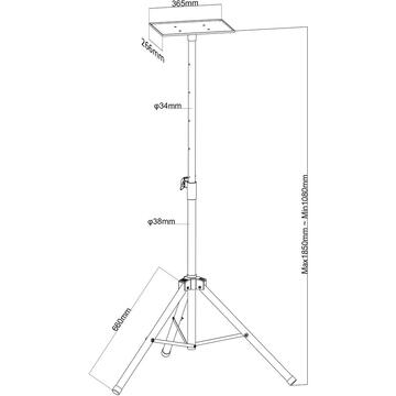 MACLEAN Stand portabil pentru proiectoare , din otel, reglabil in inaltime, 1,2-1,7 m, MC-953