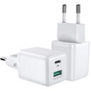 Incarcator de retea Joyroom charger (EU plug) USB / USB Type C 30W Power Delivery QuickCharge 3.0 AFC FCP white (L-QP303)