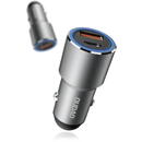 Dudao USB / USB Car Charger Type C Power Delivery Quick Charge 22.5 W Gray (R4PQ)