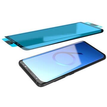 Hurtel 3D Edge Nano Flexi Glass Hybrid Full Screen Protector with frame for Samsung Galaxy S21+ 5G (S21 Plus 5G) black