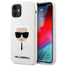 Husa Karl Lagerfeld KLHCP12SSLKHWH iPhone 12 mini 5,4" biały/white hardcase Silicone Karl`s Head