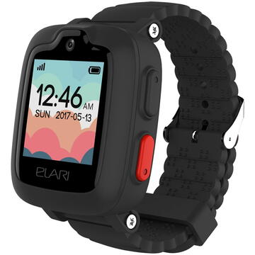 Smartwatch Elari KidPhone 3G, 1.3inch, curea silicon, Black