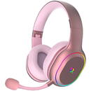 Casti AQIRYS Lyra, USB Wireless/Bluetooth/3.5mm jack, Pink