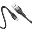 Cablu Date si Incarcare USB la MicroUSB Borofone BX61, 1 m, 2.4A, Negru
