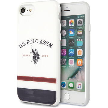 Husa Husa TPU U.S. Polo Tricolore pentru Apple iPhone 7 / Apple iPhone 8 / Apple iPhone SE (2020) / Apple iPhone SE (2022), Alba USHCI8PCSTRB