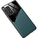 Husa Husa Piele Ecologica OEM LENS pentru Samsung Galaxy A72 4G A725 / Samsung Galaxy A72 5G A726, cu spate din sticla, Verde