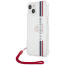 Husa Husa TPU U.S. Polo Tricolor Vertical Stripes pentru Apple iPhone 13 mini, Transparenta USHCP13SKSTTR