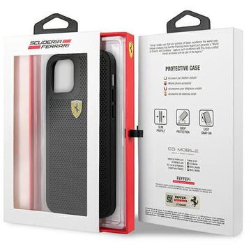 Husa Ferrari Husa On Track Perforated iPhone 12 Pro Max Negru