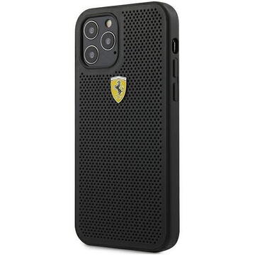 Husa Ferrari Husa On Track Perforated iPhone 12 / 12 Pro Negru