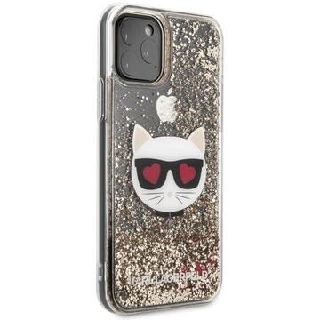 Husa Karl Lagerfeld Husa Glitter Choupette iPhone 11 Pro Auriu