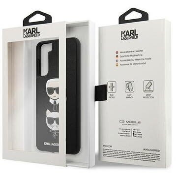 Husa Karl Lagerfeld Husa Saffiano Ikonik Karl&amp;Choupette Head Samsung Galaxy S21 Plus G996 Negru