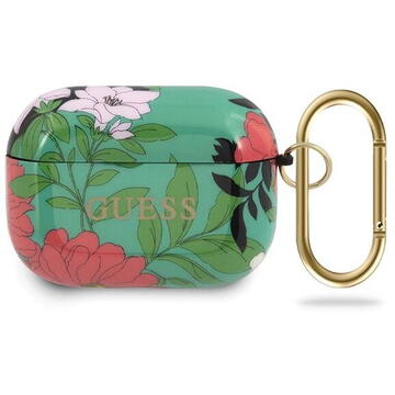 Guess Husa Flower Collection Airpods Pro Verde (cu breloc)
