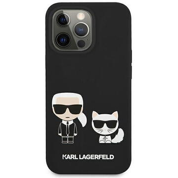 Husa Karl Lagerfeld Husa Silicon Karl &amp; Choupette iPhone 13 Pro Max Negru