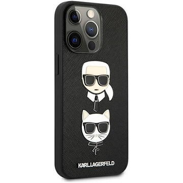 Husa Karl Lagerfeld Husa Saffiano Karl&amp;Choupette iPhone 13 Pro Negru