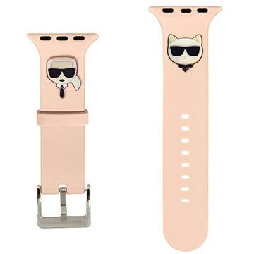 Karl Lagerfeld Curea Karl &amp; Choupette Apple Watch 38mm / 40mm Pink