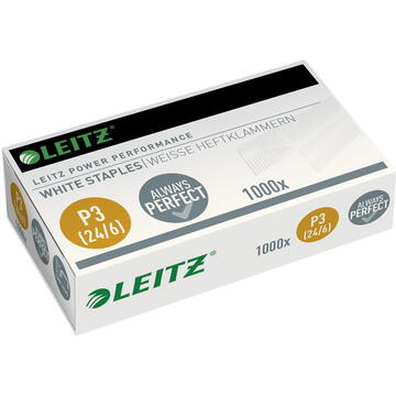Capse tip 24/6, LEITZ Power Performance - 1000/cutie - albe
