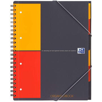 Caiet cu spirala A4+, OXFORD International Organiserbook, 80 file-80g/mp, 4 perf., coperta PP - mate